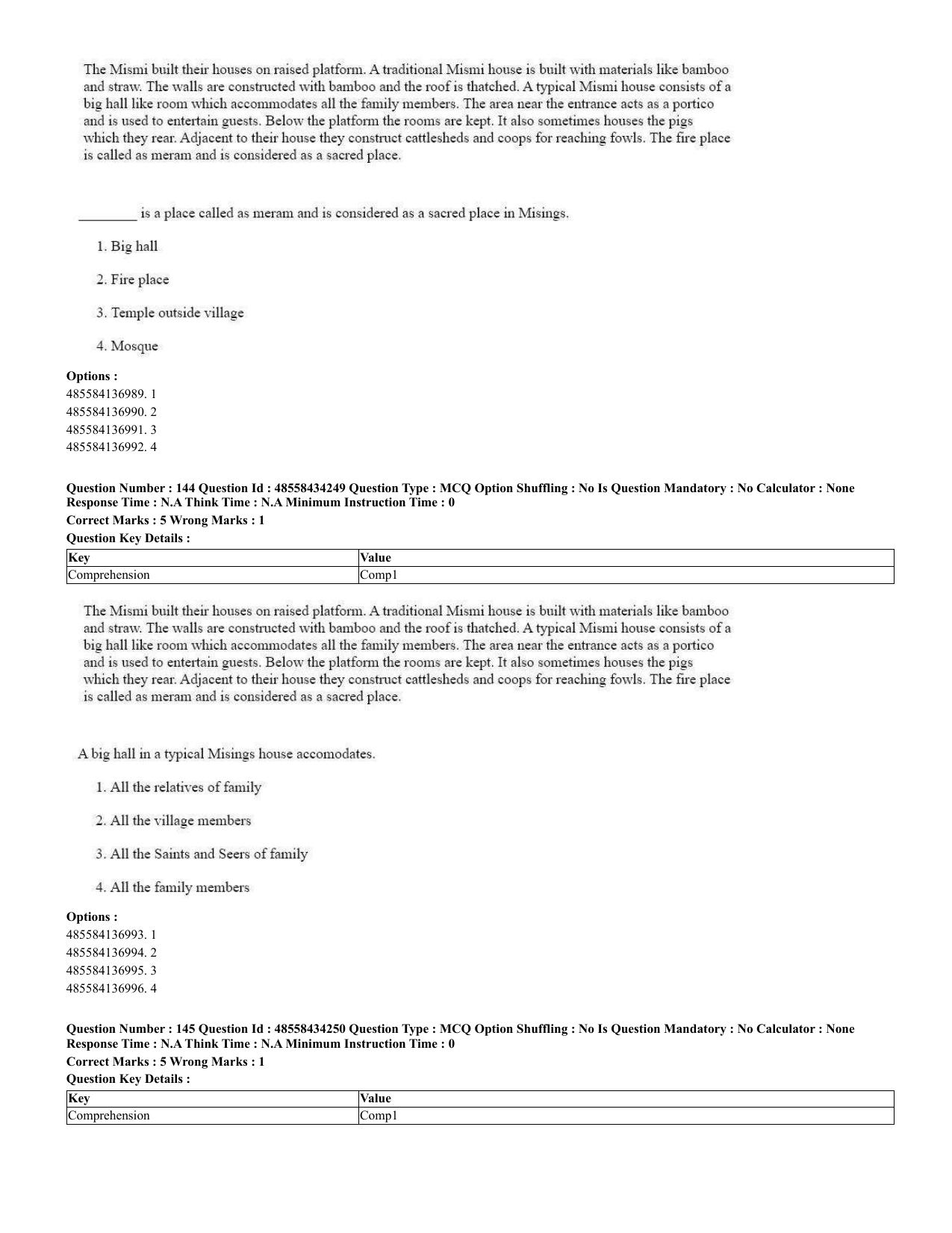 CUET 2023 English Spanish Shift 3 Question Paper - 18 June 2023 - Page 82