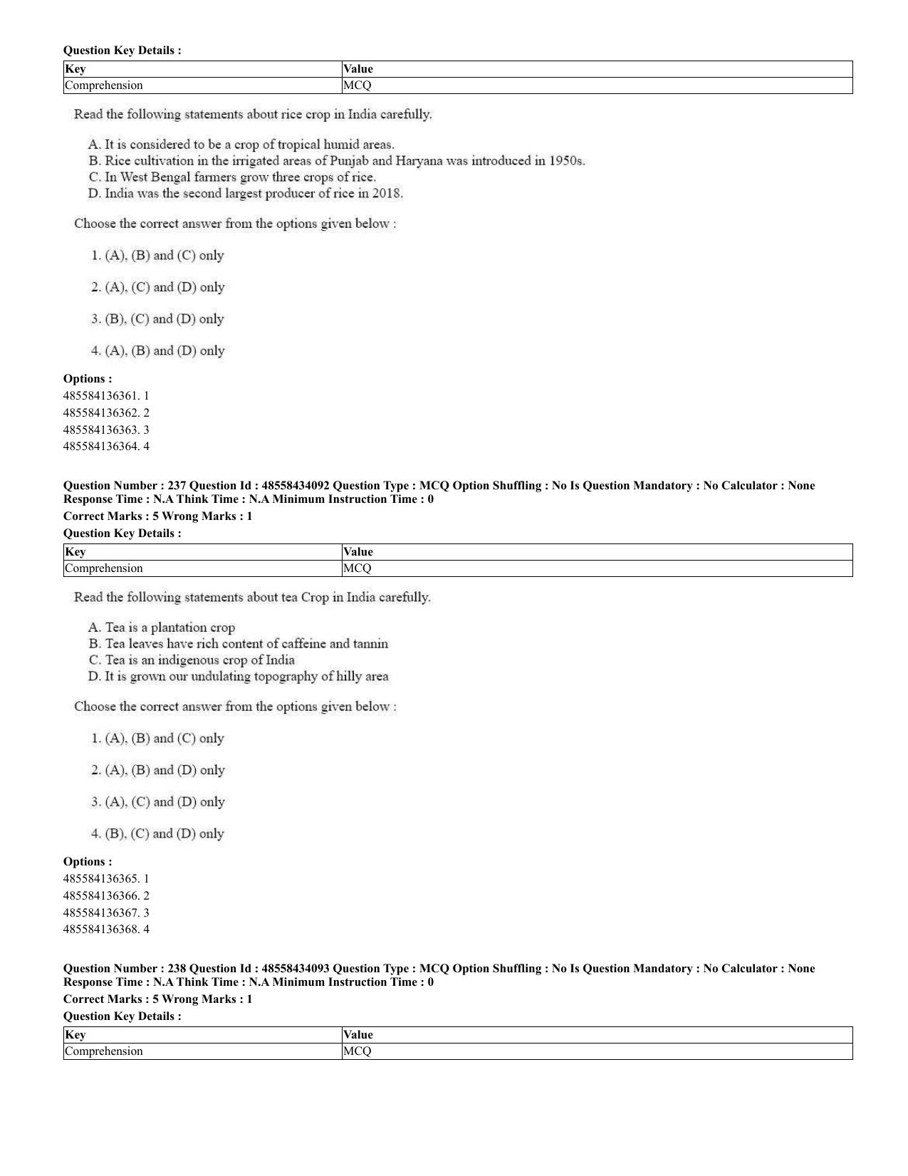 CUET 2023 English Spanish Shift 3 Question Paper - 18 June 2023 - Page 129