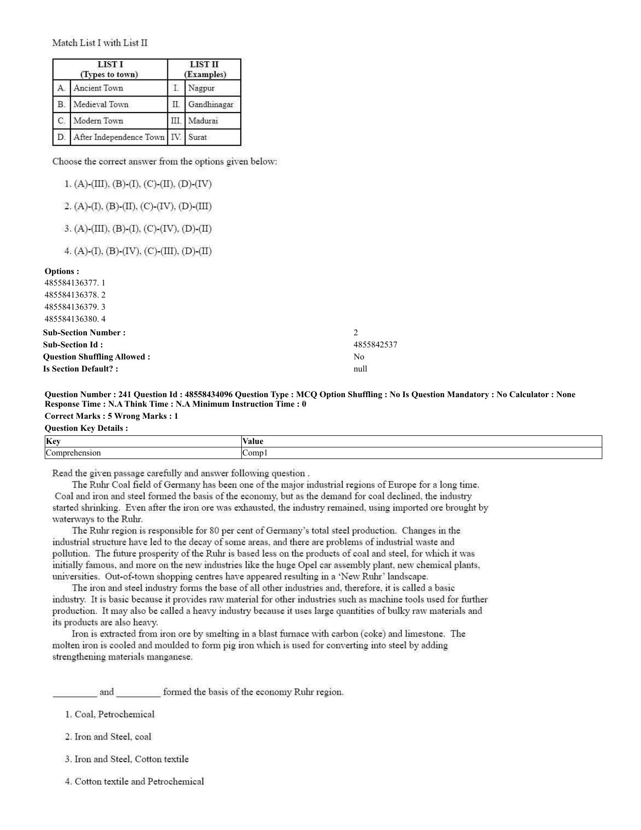 CUET 2023 English Spanish Shift 3 Question Paper - 18 June 2023 - Page 131