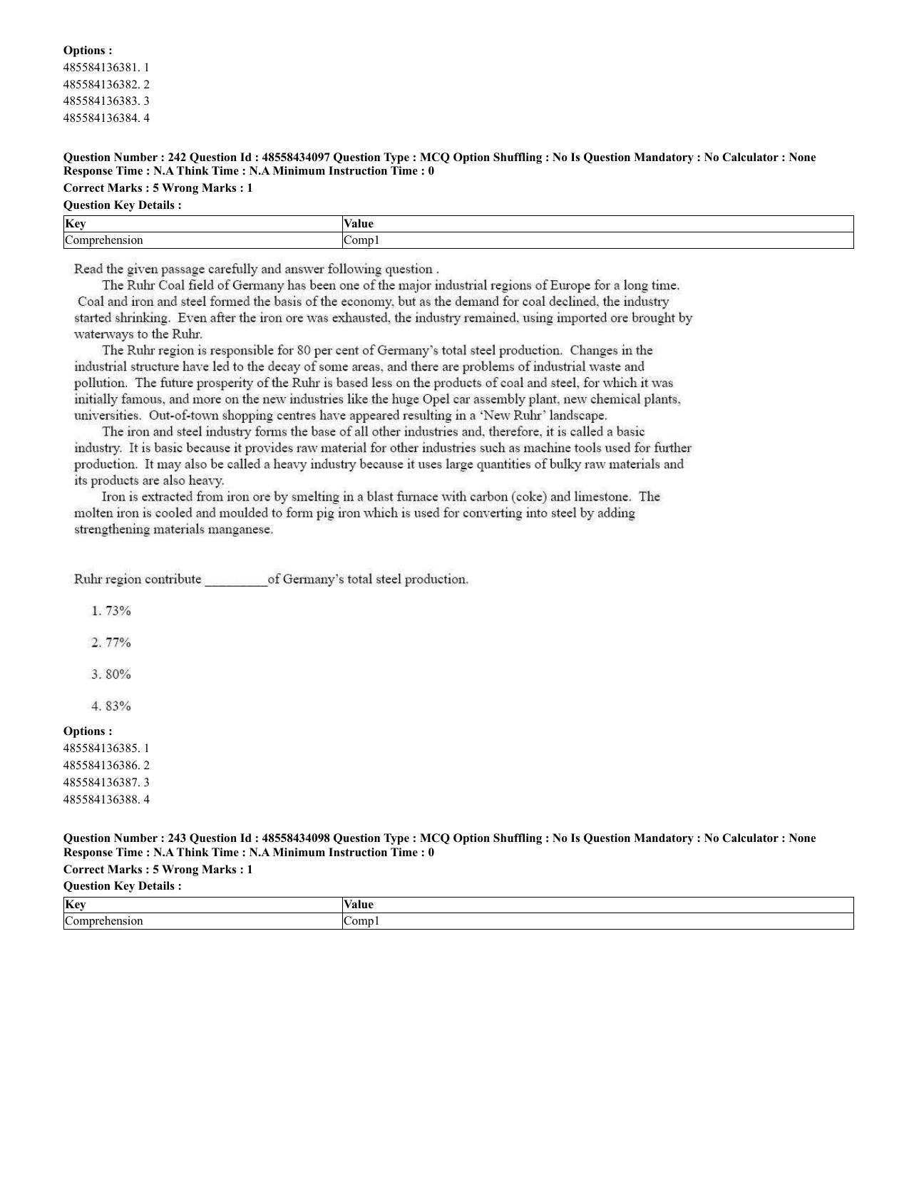 CUET 2023 English Spanish Shift 3 Question Paper - 18 June 2023 - Page 132