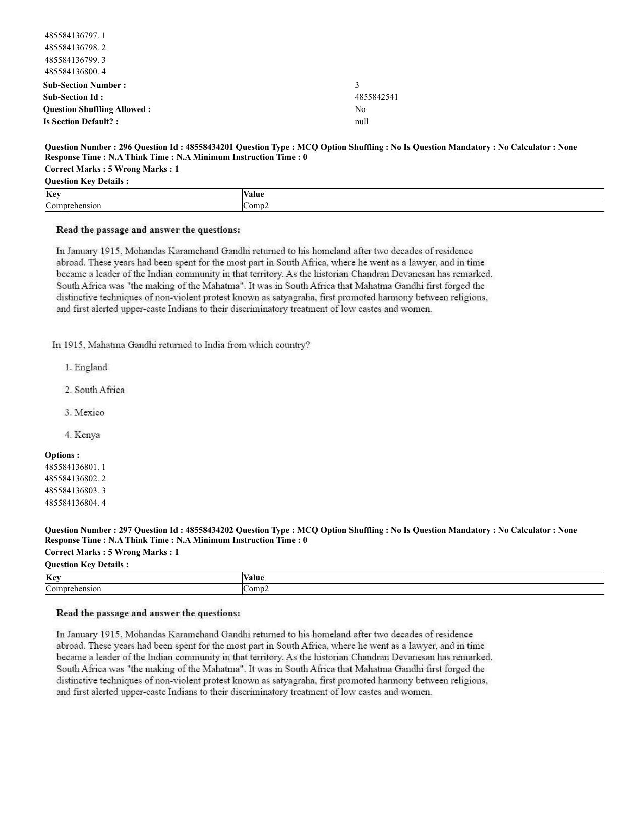 CUET 2023 English Spanish Shift 3 Question Paper - 18 June 2023 - Page 157