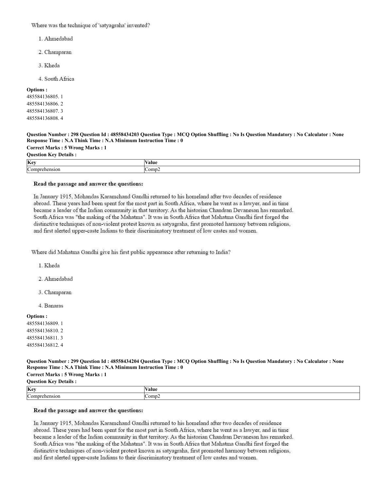 CUET 2023 English Spanish Shift 3 Question Paper - 18 June 2023 - Page 158