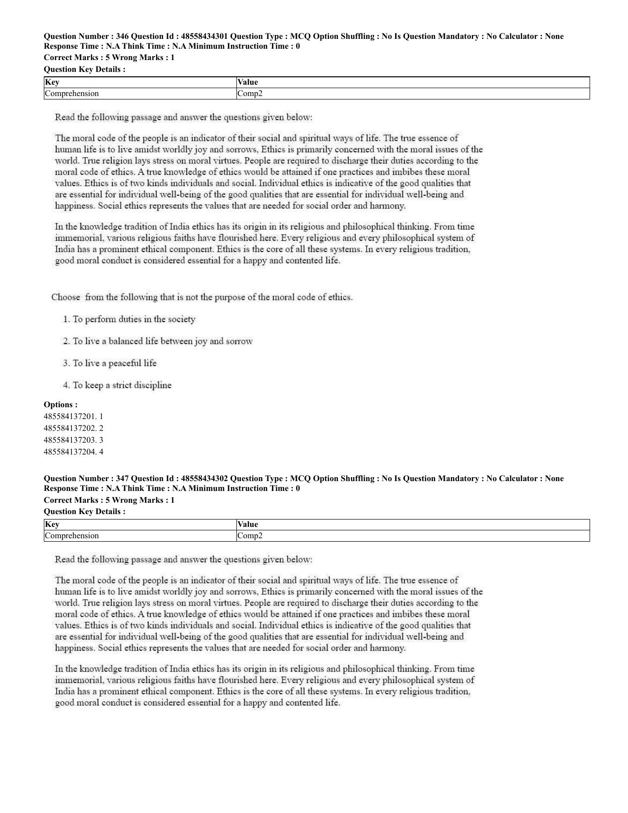 CUET 2023 English Spanish Shift 3 Question Paper - 18 June 2023 - Page 180