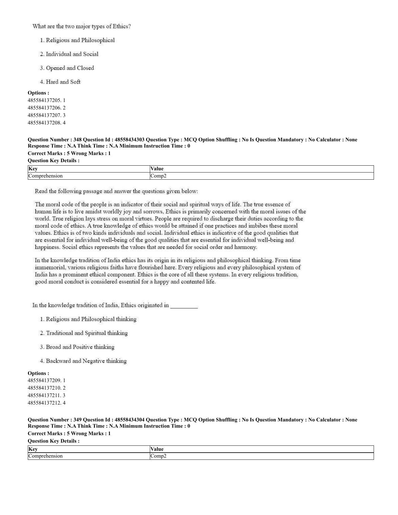 CUET 2023 English Spanish Shift 3 Question Paper - 18 June 2023 - Page 181