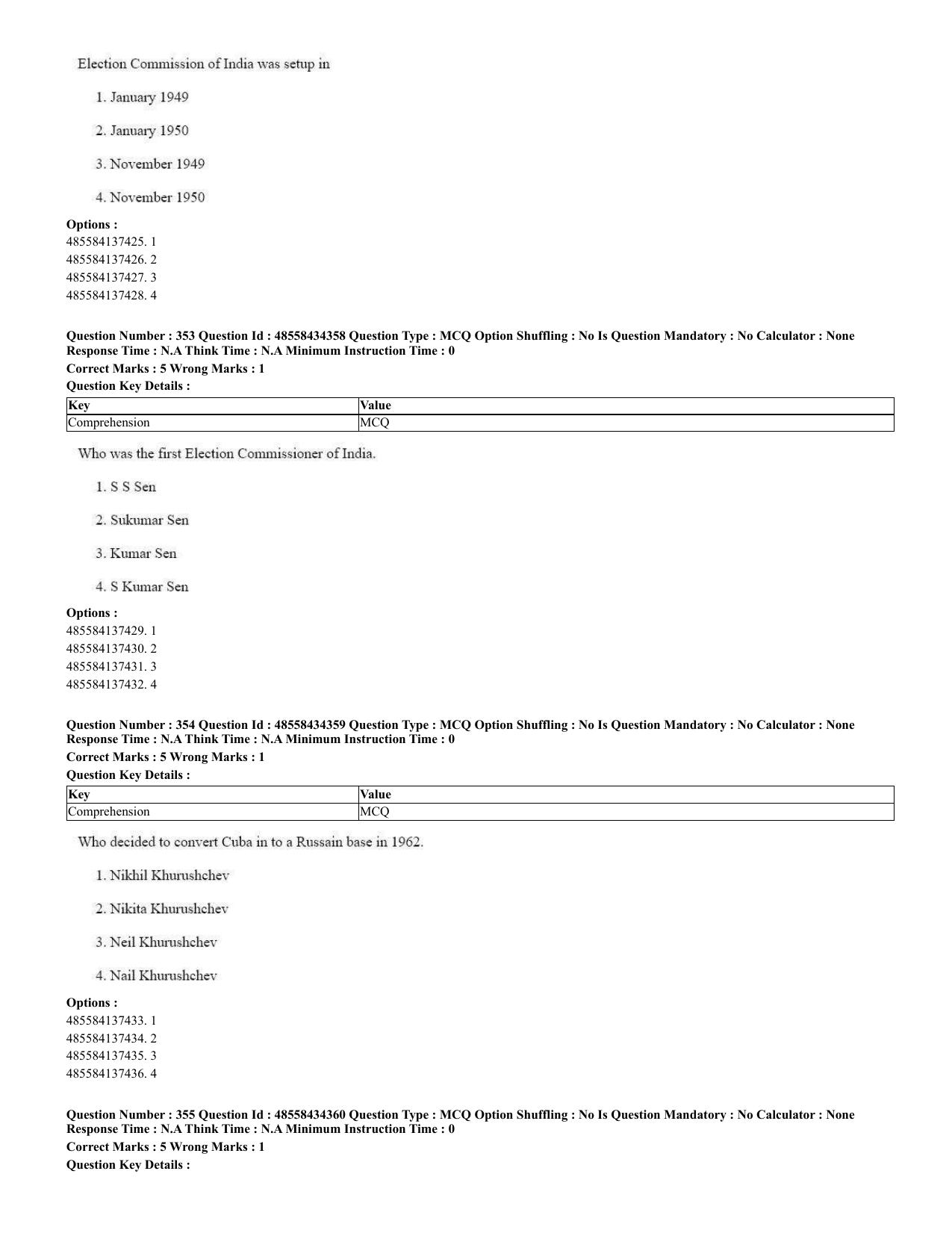CUET 2023 English Spanish Shift 3 Question Paper - 18 June 2023 - Page 184