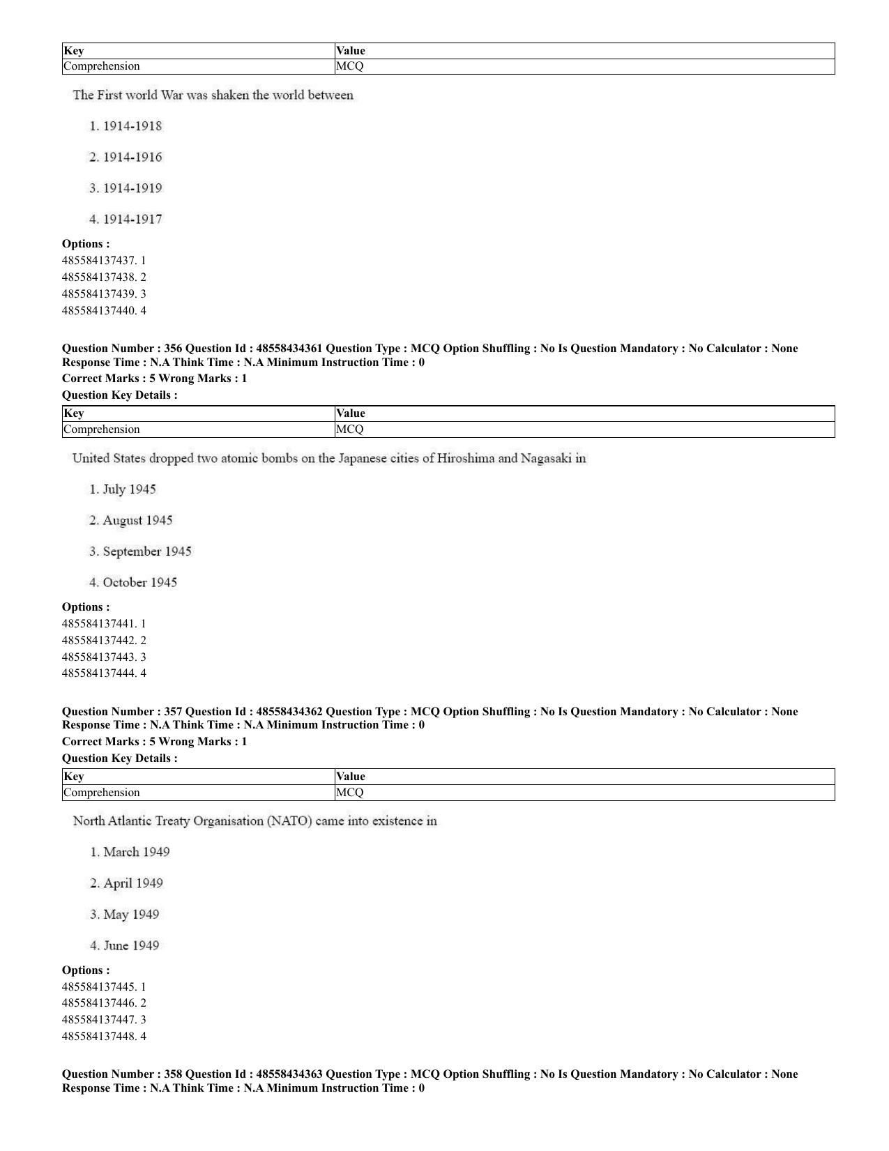 CUET 2023 English Spanish Shift 3 Question Paper - 18 June 2023 - Page 185