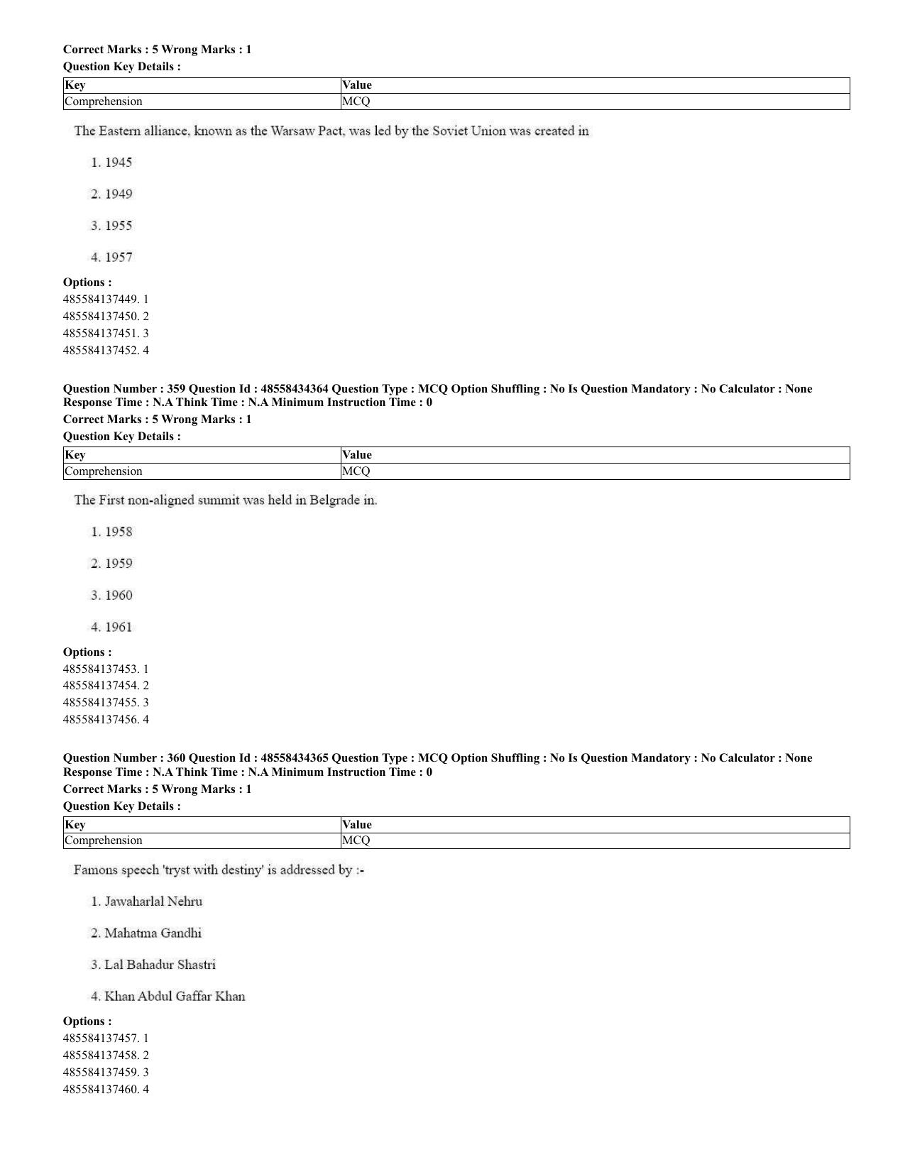 CUET 2023 English Spanish Shift 3 Question Paper - 18 June 2023 - Page 186