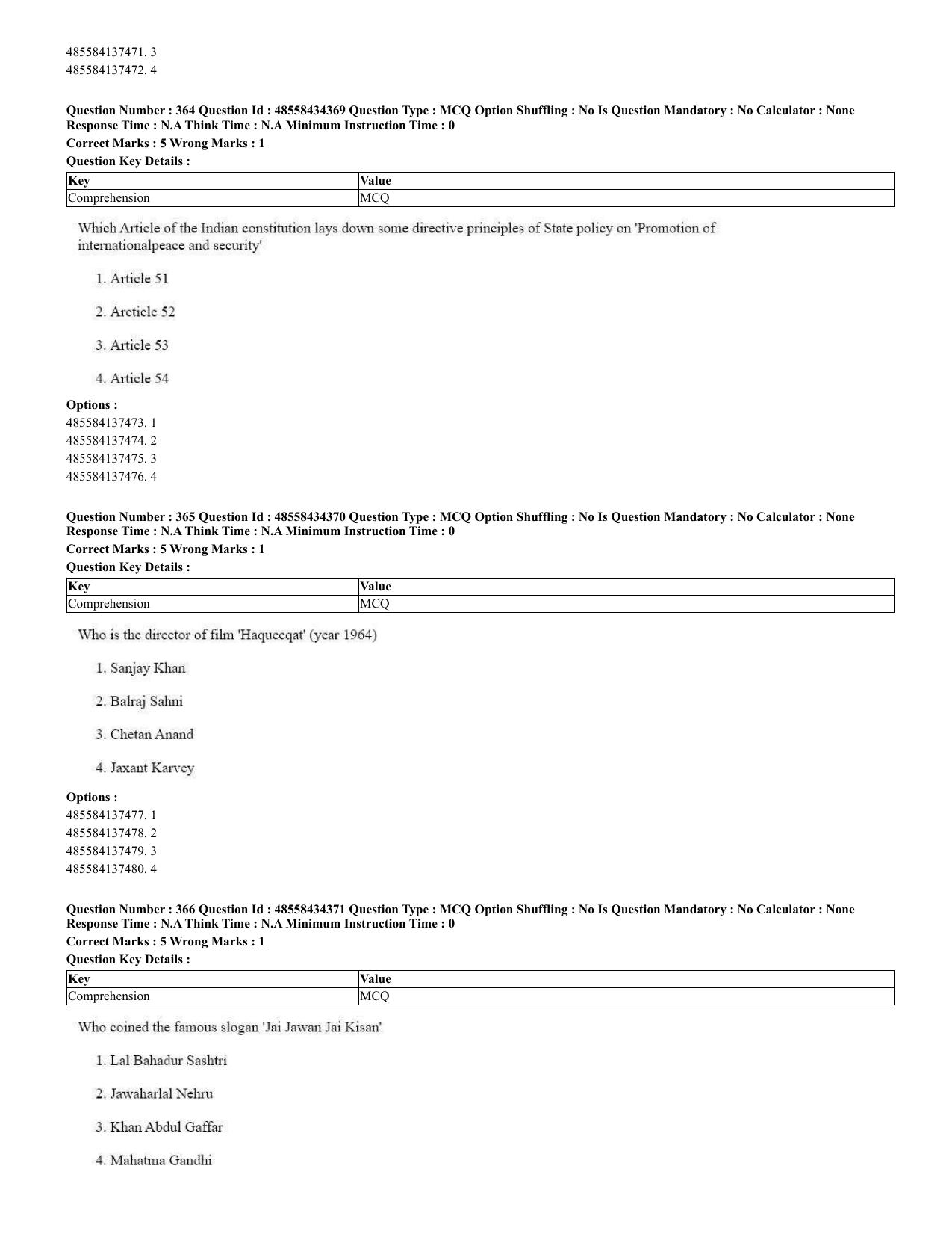 CUET 2023 English Spanish Shift 3 Question Paper - 18 June 2023 - Page 188