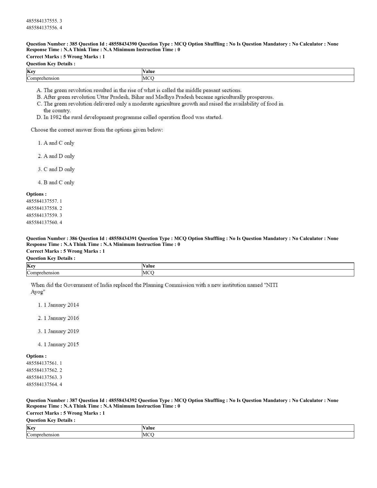 CUET 2023 English Spanish Shift 3 Question Paper - 18 June 2023 - Page 196