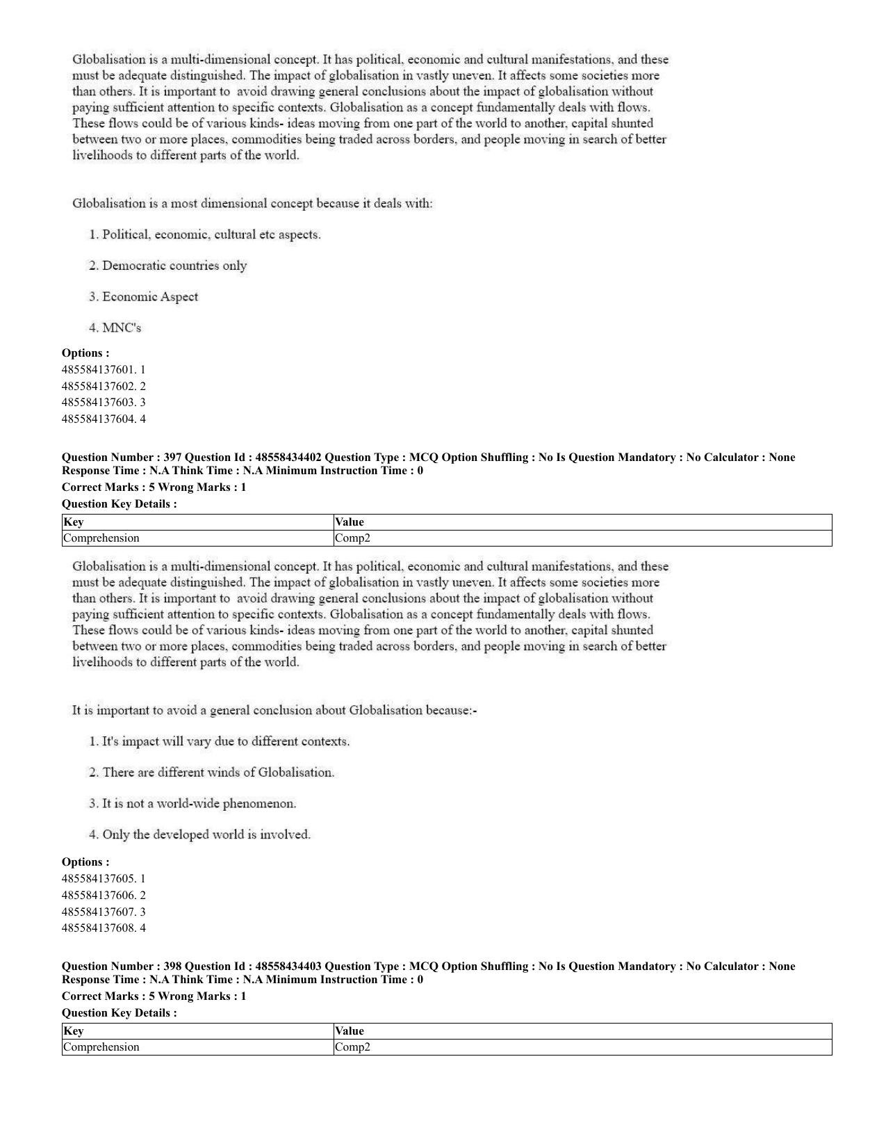 CUET 2023 English Spanish Shift 3 Question Paper - 18 June 2023 - Page 202