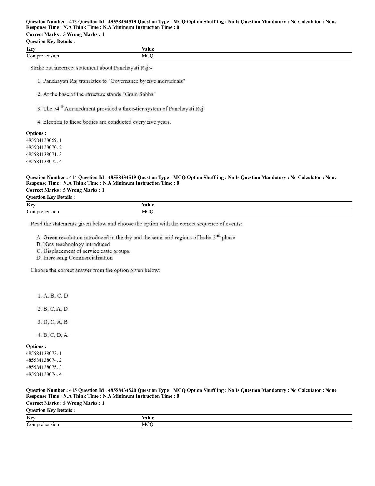 CUET 2023 English Spanish Shift 3 Question Paper - 18 June 2023 - Page 211