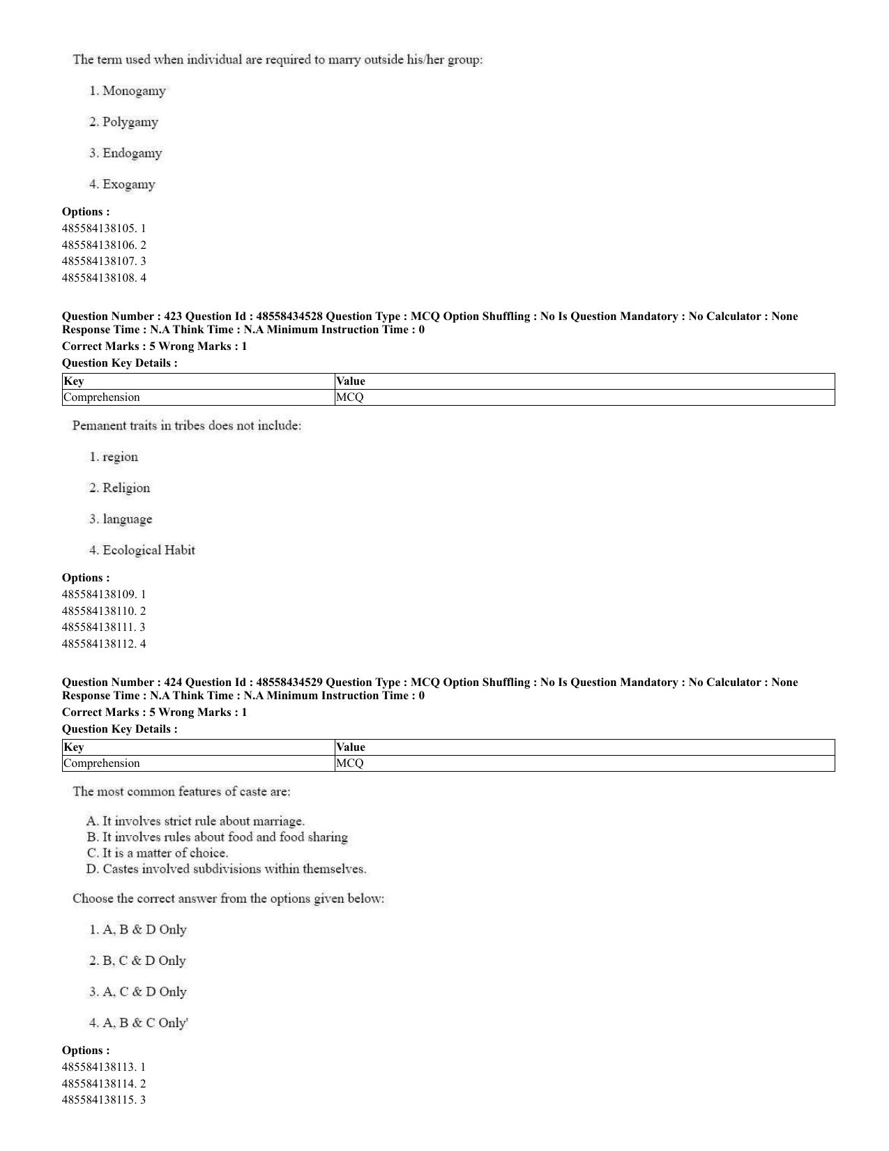 CUET 2023 English Spanish Shift 3 Question Paper - 18 June 2023 - Page 215