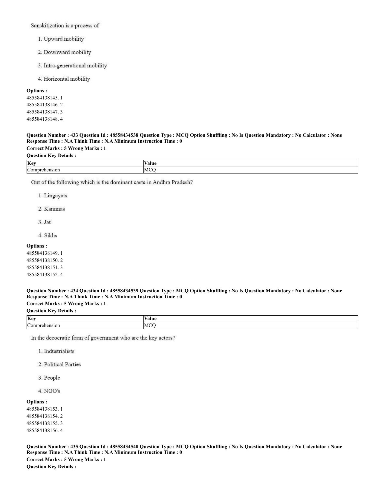CUET 2023 English Spanish Shift 3 Question Paper - 18 June 2023 - Page 219