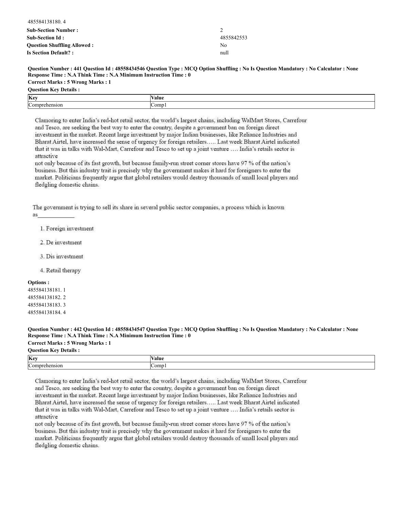 CUET 2023 English Spanish Shift 3 Question Paper - 18 June 2023 - Page 222