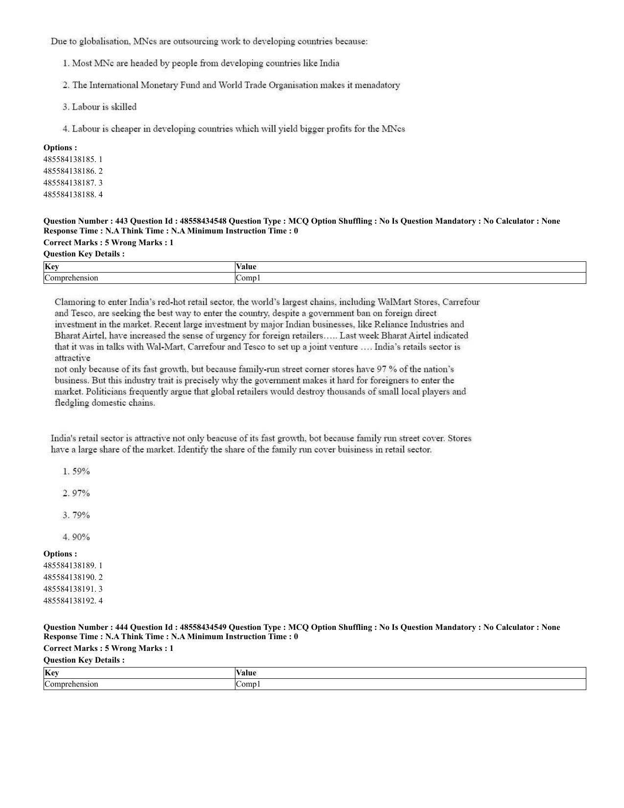 CUET 2023 English Spanish Shift 3 Question Paper - 18 June 2023 - Page 223