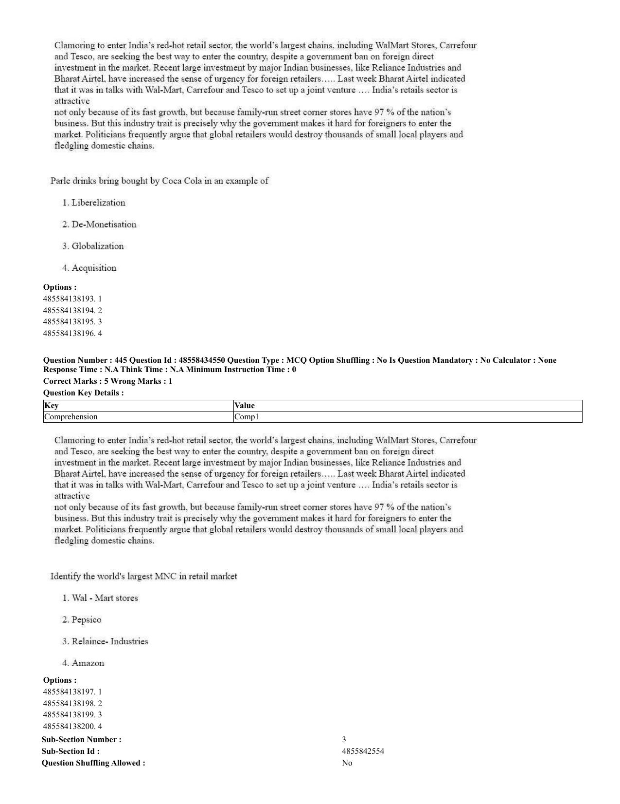CUET 2023 English Spanish Shift 3 Question Paper - 18 June 2023 - Page 224