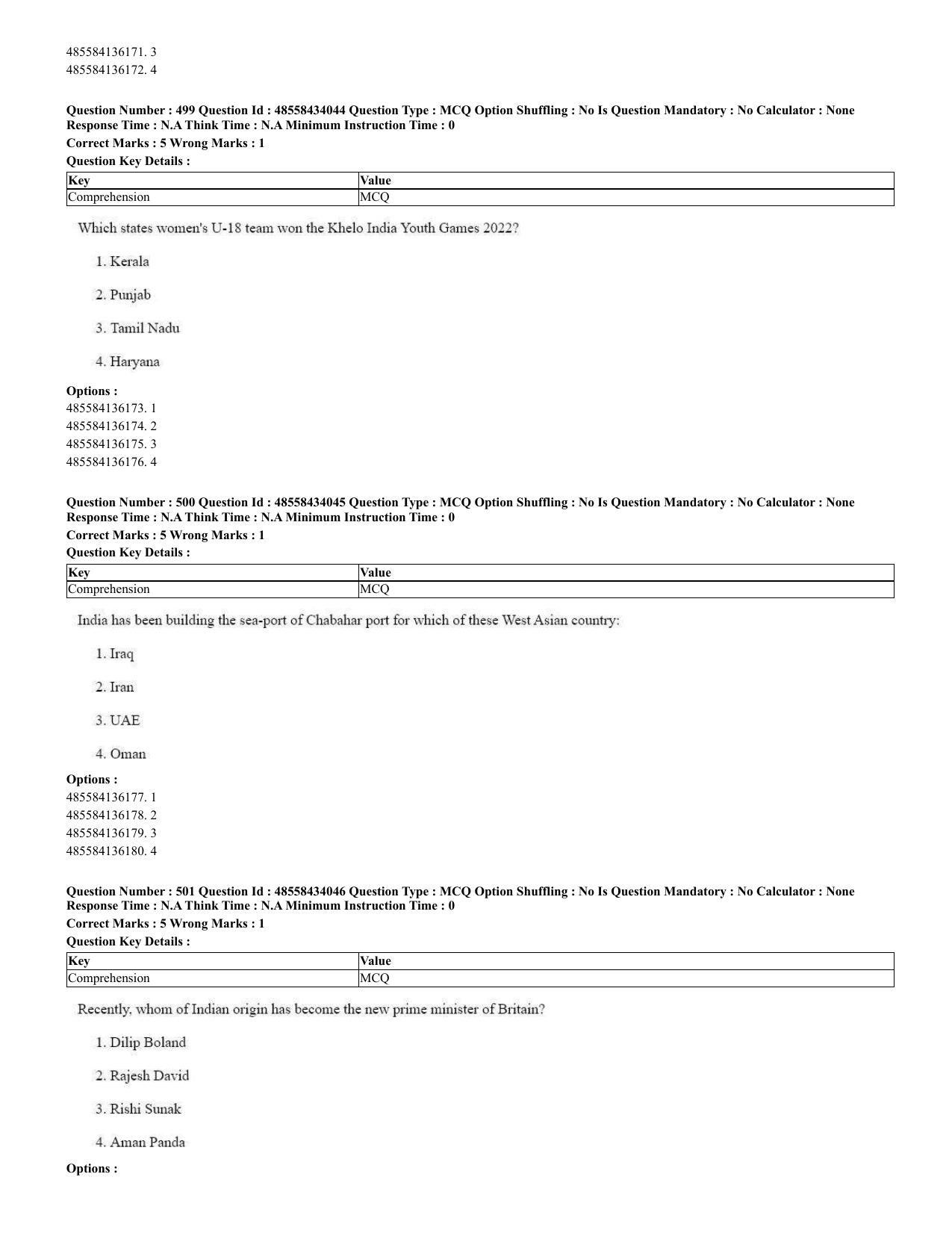 CUET 2023 English Spanish Shift 3 Question Paper - 18 June 2023 - Page 249