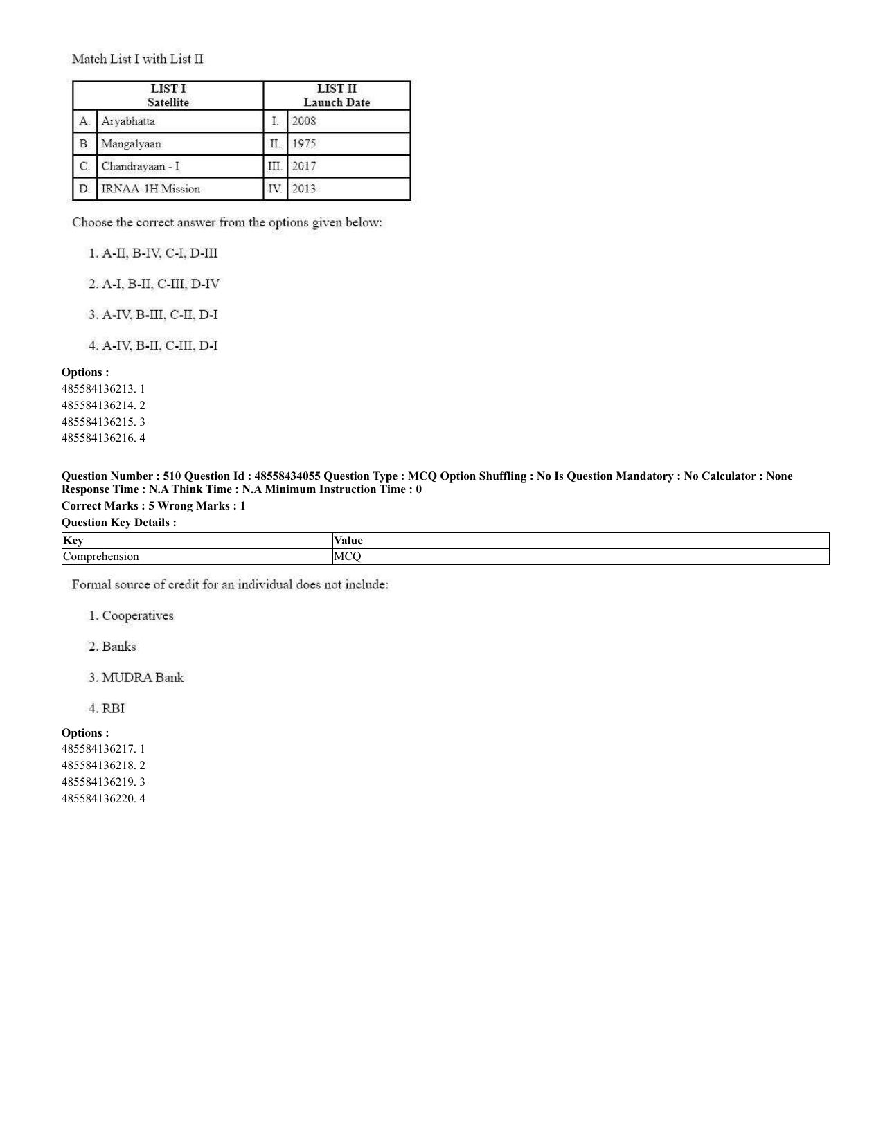 CUET 2023 English Spanish Shift 3 Question Paper - 18 June 2023 - Page 253