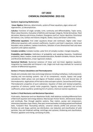 AP RCET Chemical Engineering Syllabus