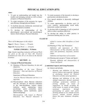 ISC Class XI & XII Physical Education Syllabus