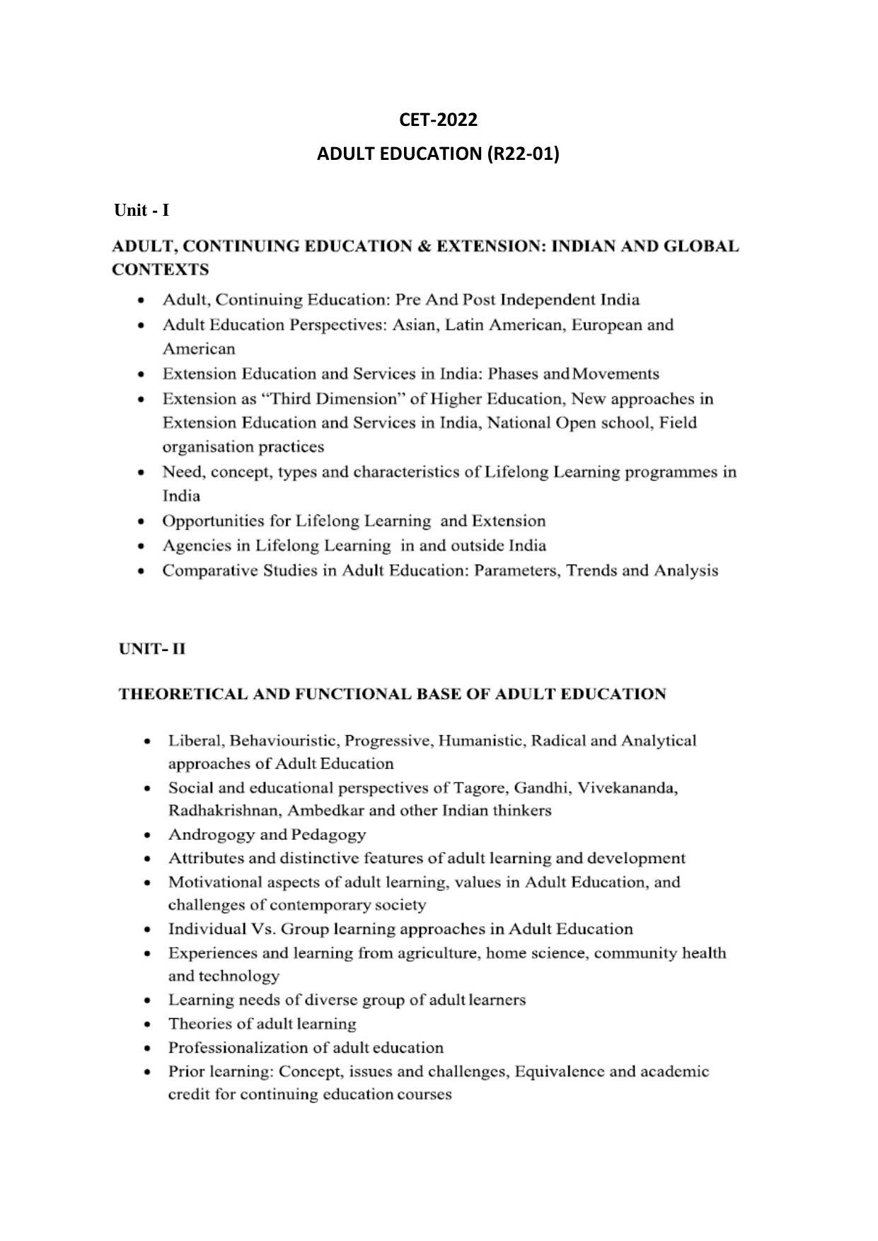 AP RCET Adult Education Syllabus - Page 1