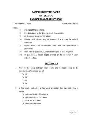 CBSE Class 12 Engg. Graphic Sample Paper 2024
