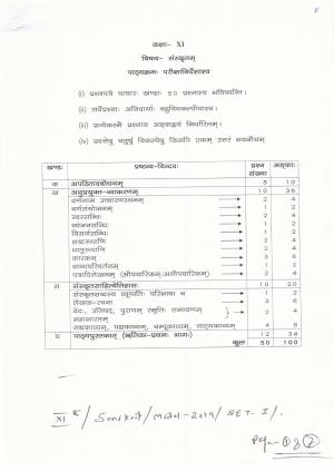 JAC Board Class 11th 2019 SANSKRIT SET-1 Model Paper