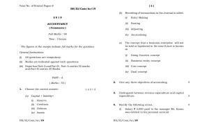 Meghalaya Board (MBOSE) Class 11 Accountancy 2019 Question Paper