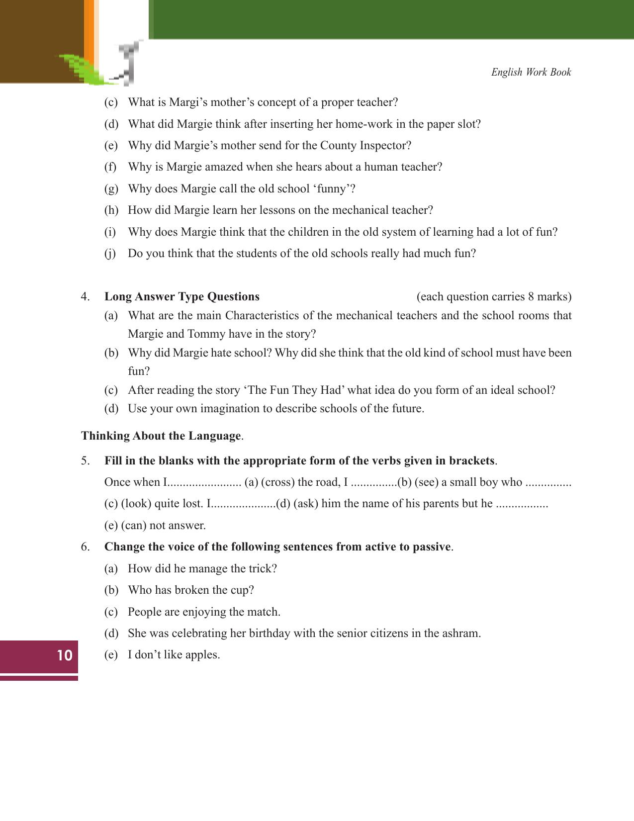 Tripura Board Class 9 English Workbooks - Page 10