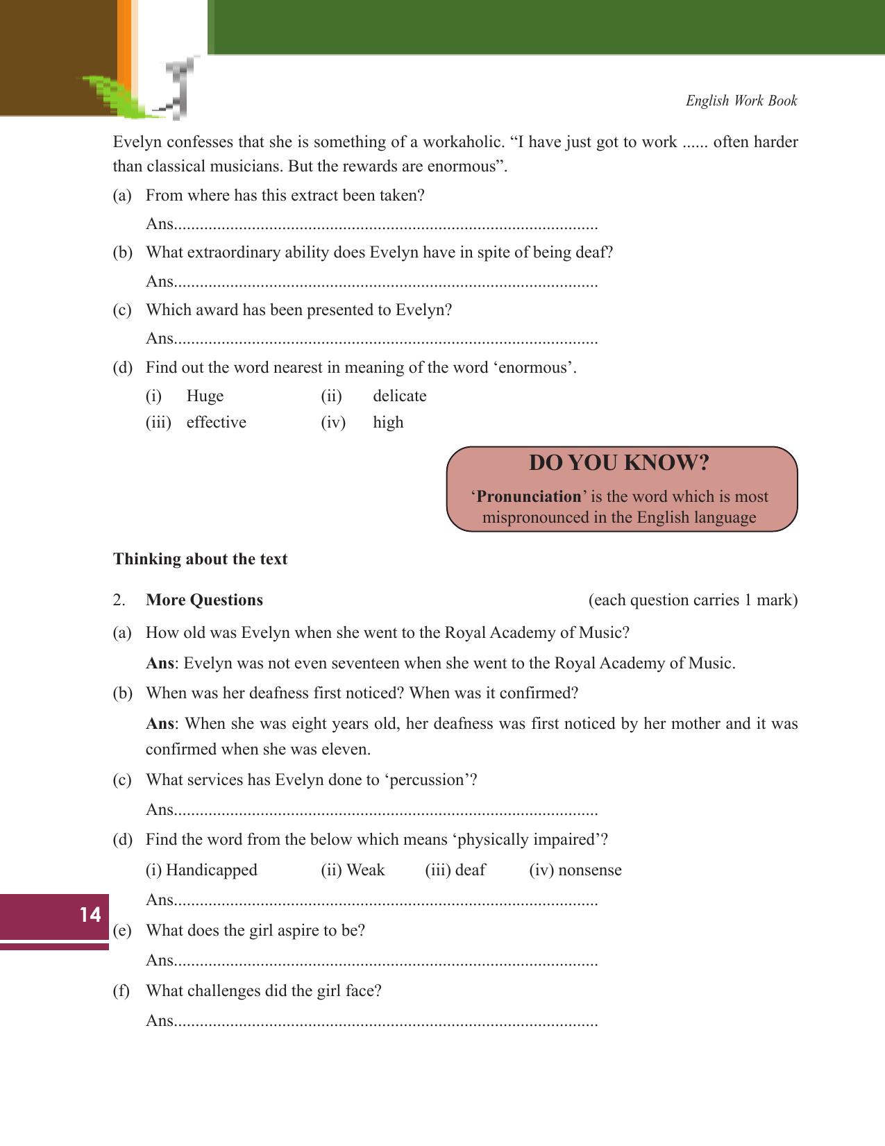 Tripura Board Class 9 English Workbooks - Page 14