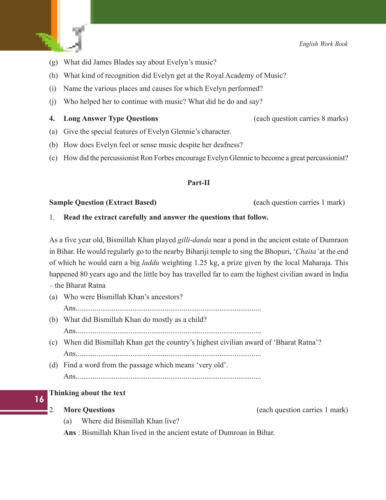 Tripura Board Class 9 English Workbooks - Page 16