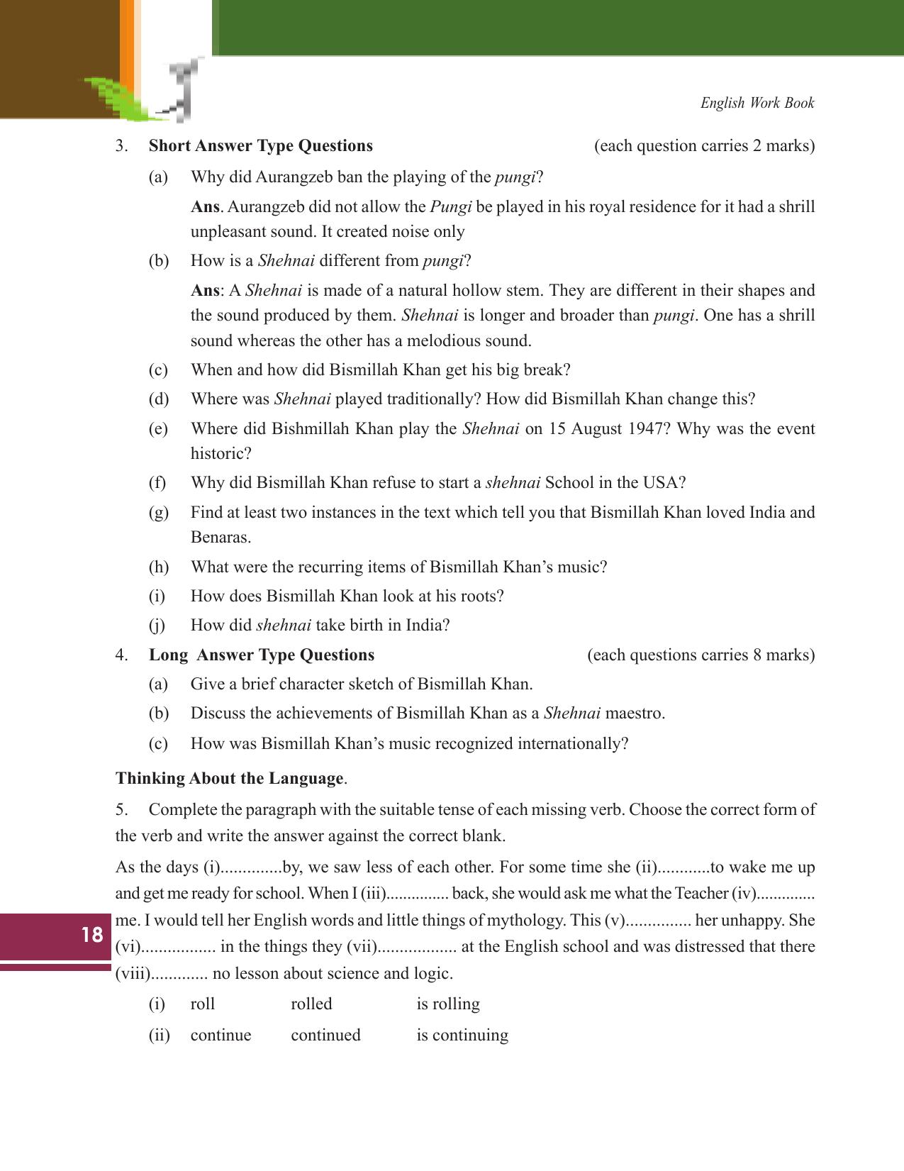 Tripura Board Class 9 English Workbooks - Page 18