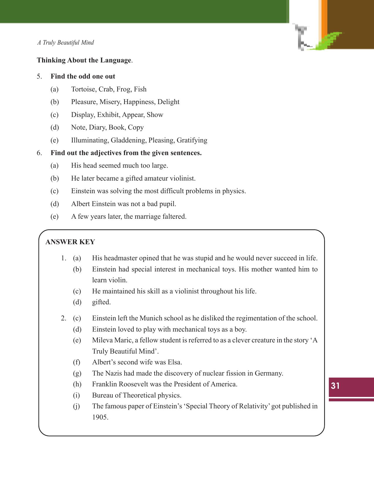 Tripura Board Class 9 English Workbooks - Page 31