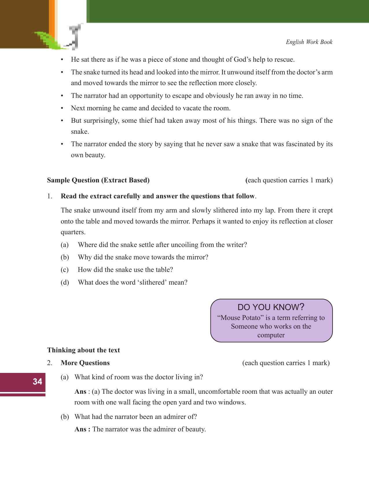 Tripura Board Class 9 English Workbooks - Page 34