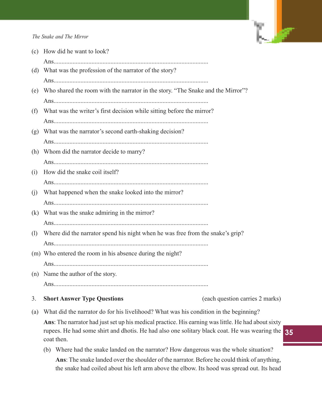 Tripura Board Class 9 English Workbooks - Page 35