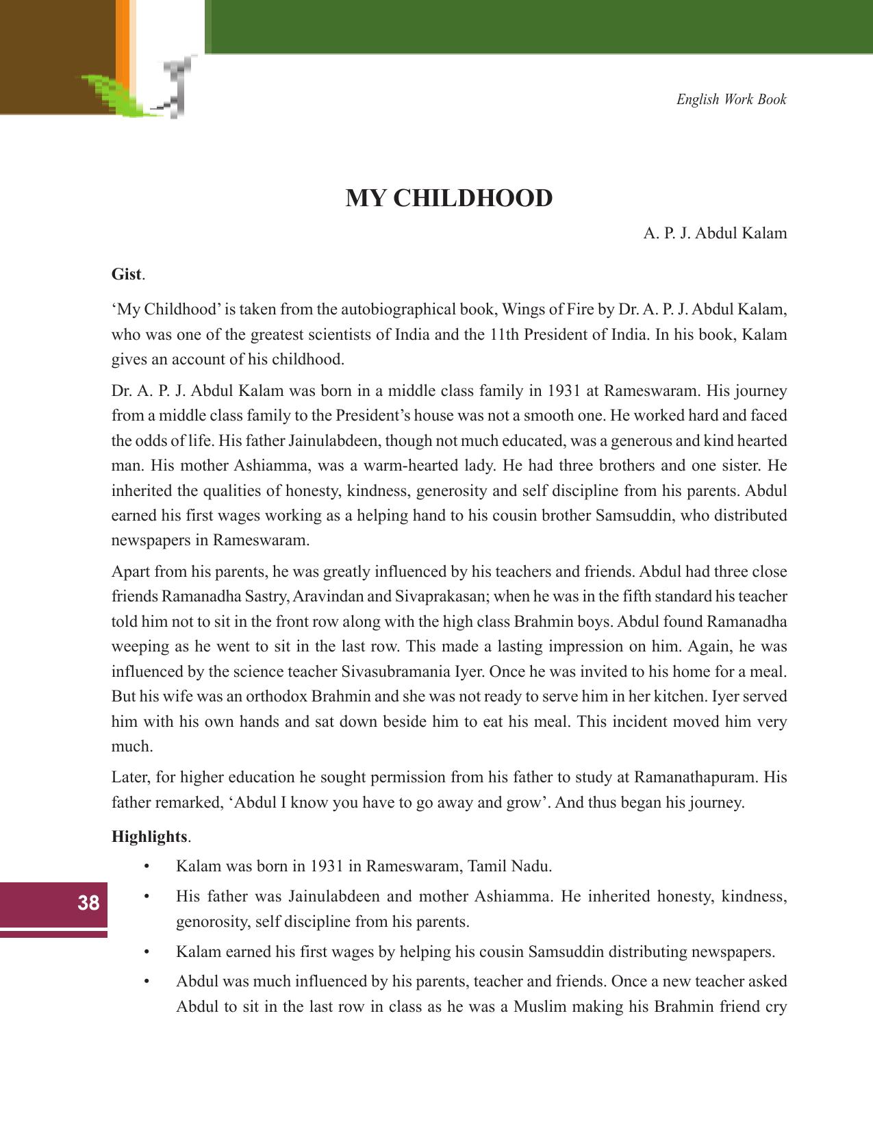 Tripura Board Class 9 English Workbooks - Page 38