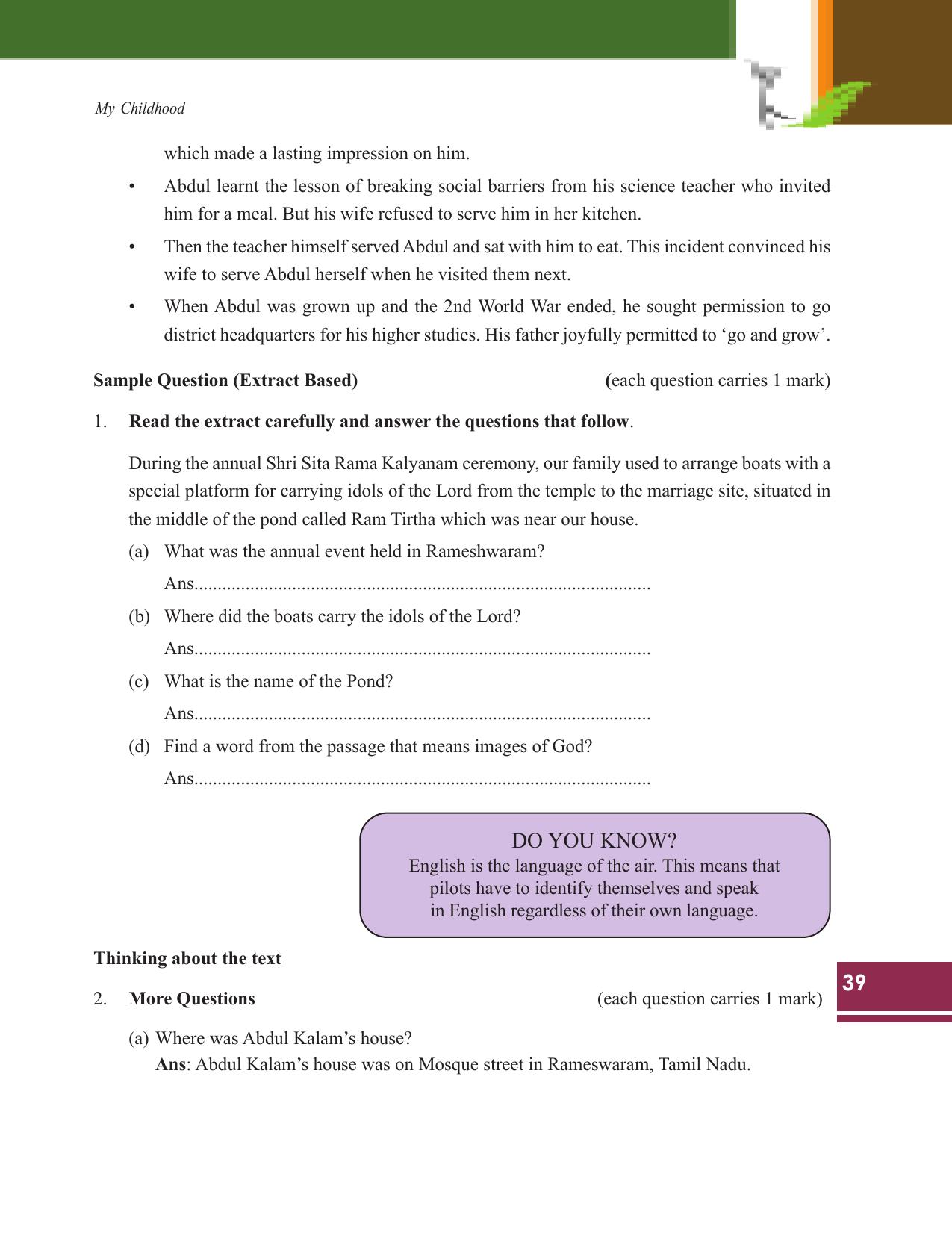 Tripura Board Class 9 English Workbooks - Page 39