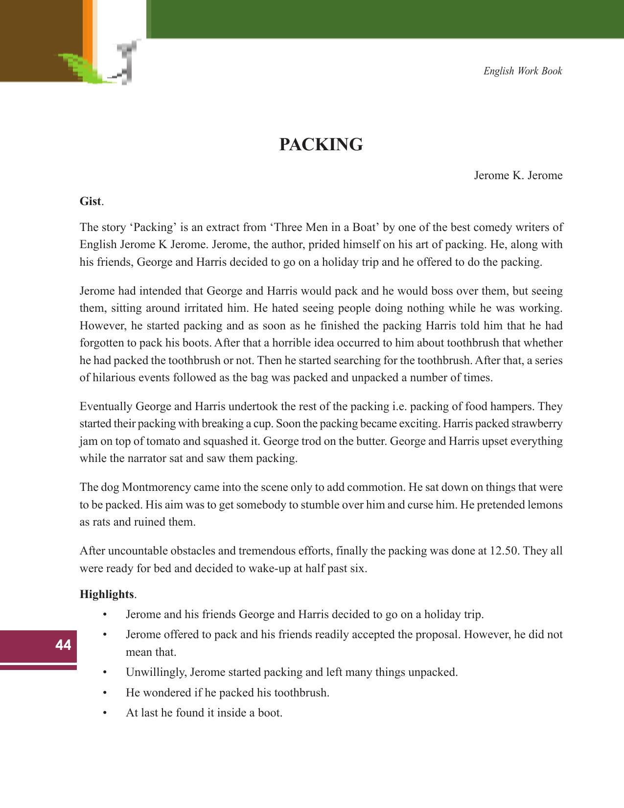 Tripura Board Class 9 English Workbooks - Page 44