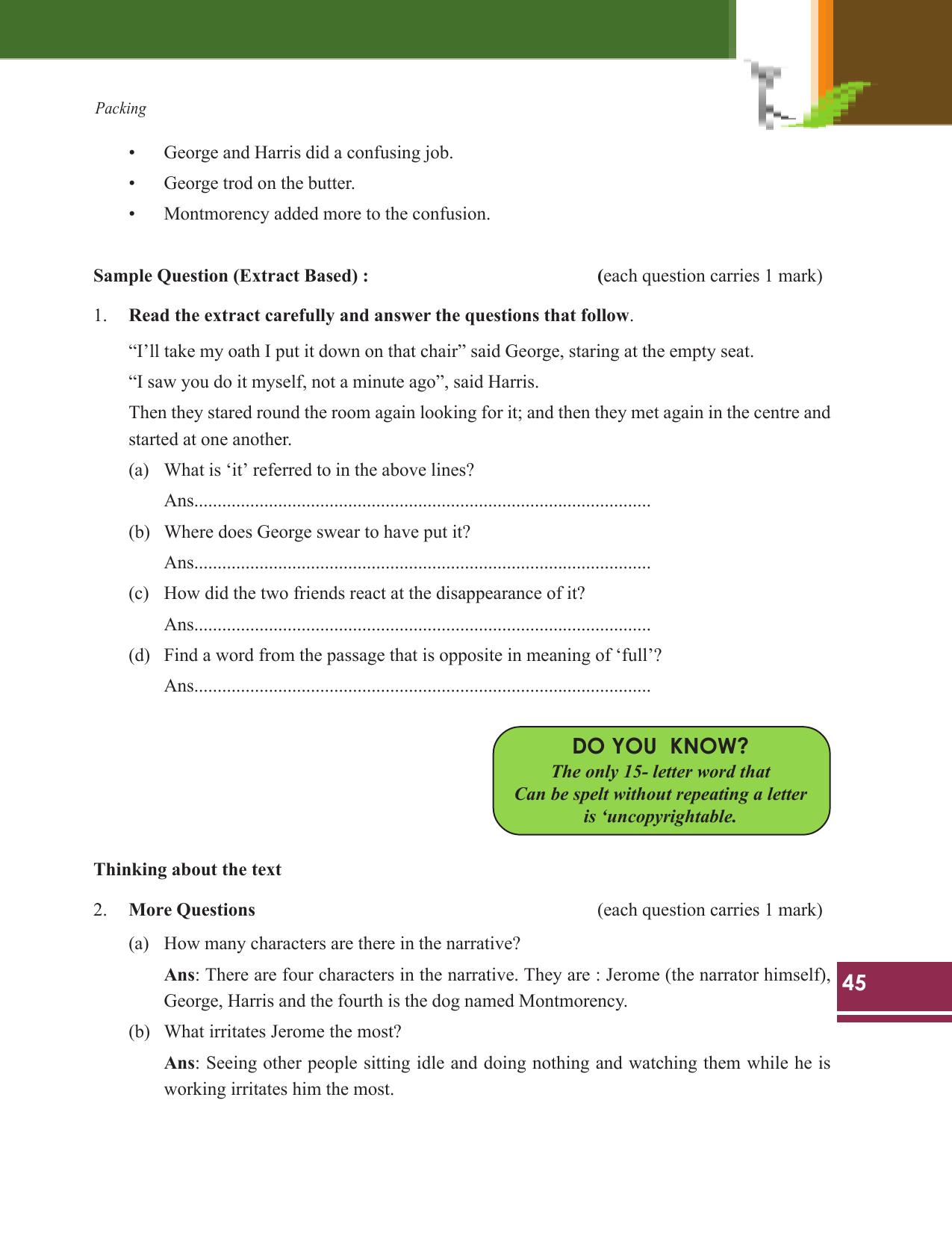 Tripura Board Class 9 English Workbooks - Page 45