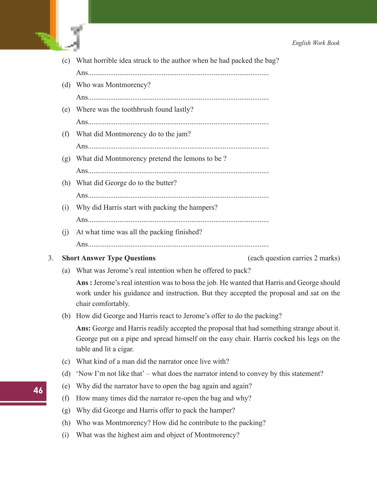 Tripura Board Class 9 English Workbooks - Page 46