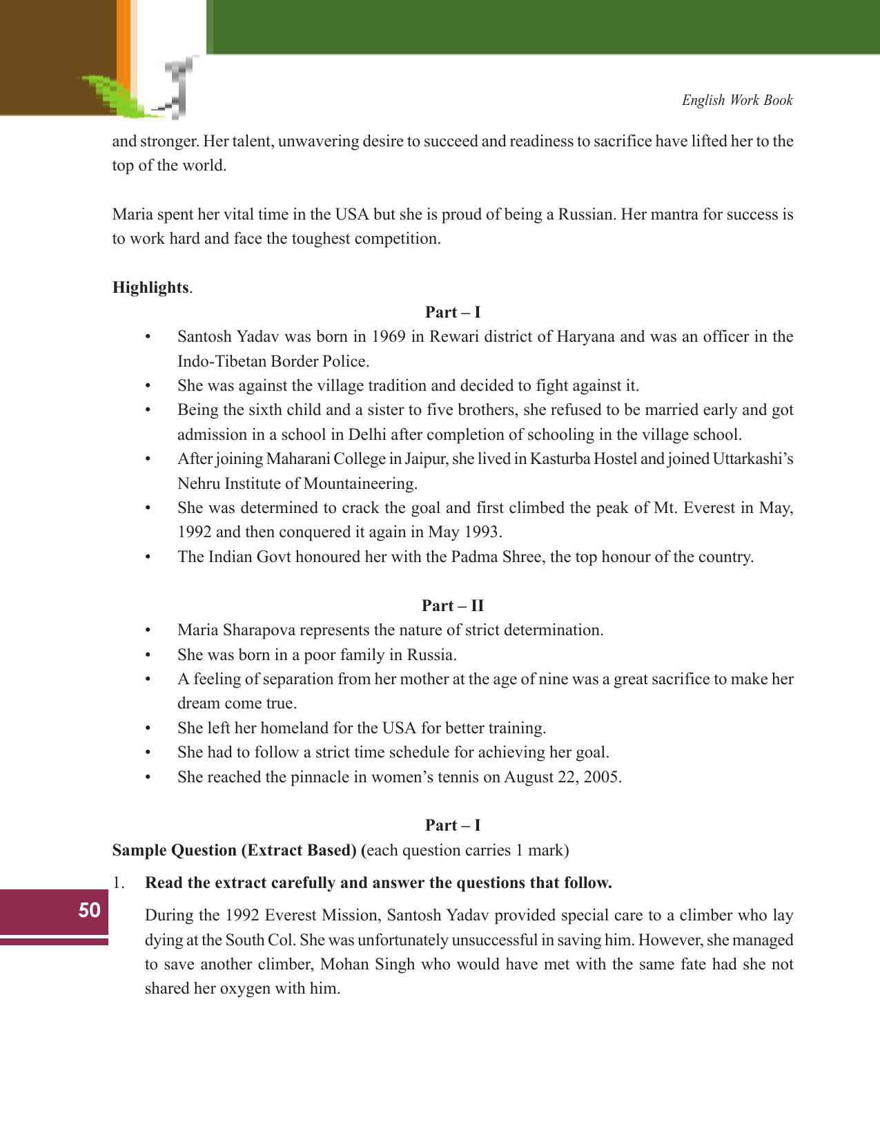 Tripura Board Class 9 English Workbooks - Page 50