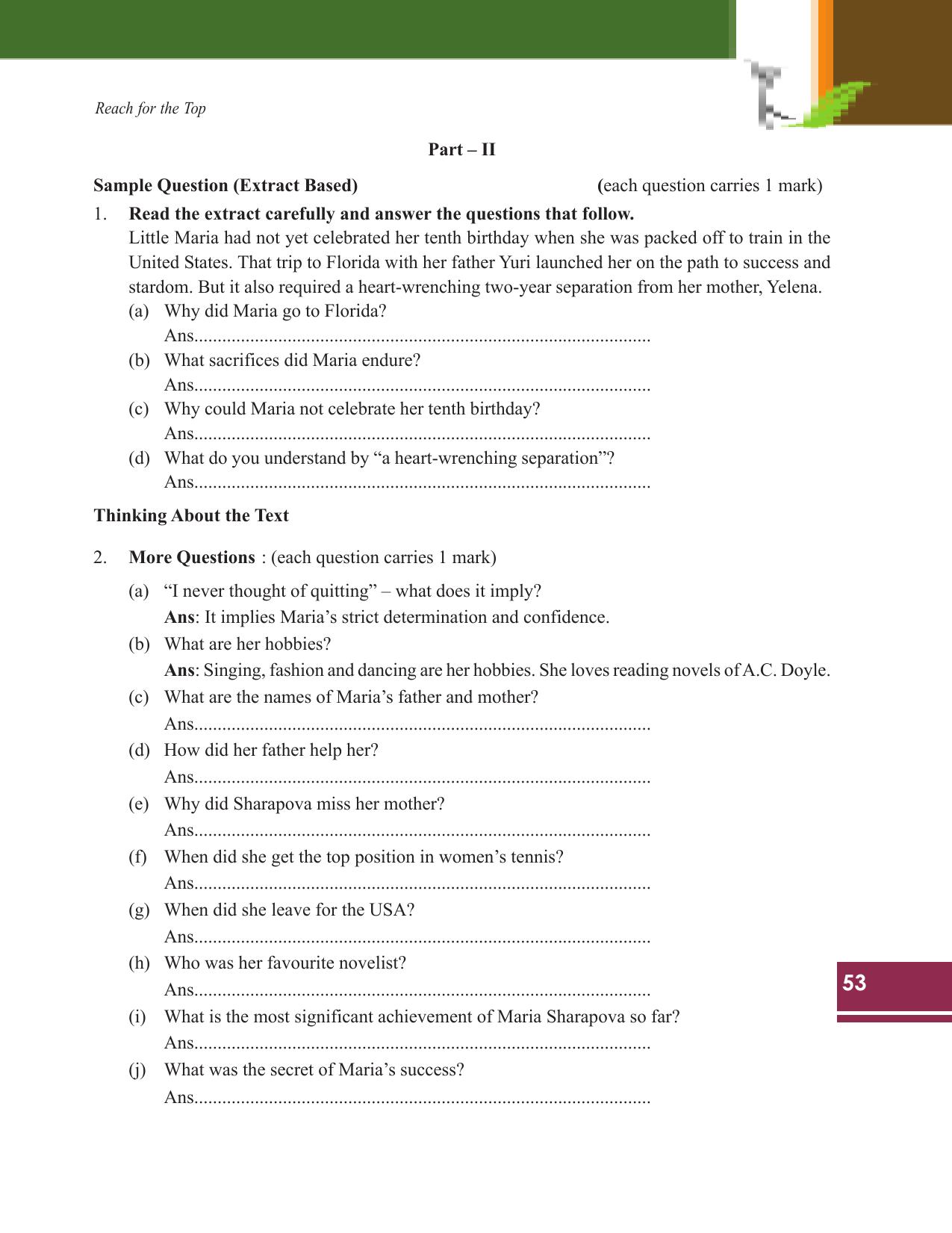 Tripura Board Class 9 English Workbooks - Page 53