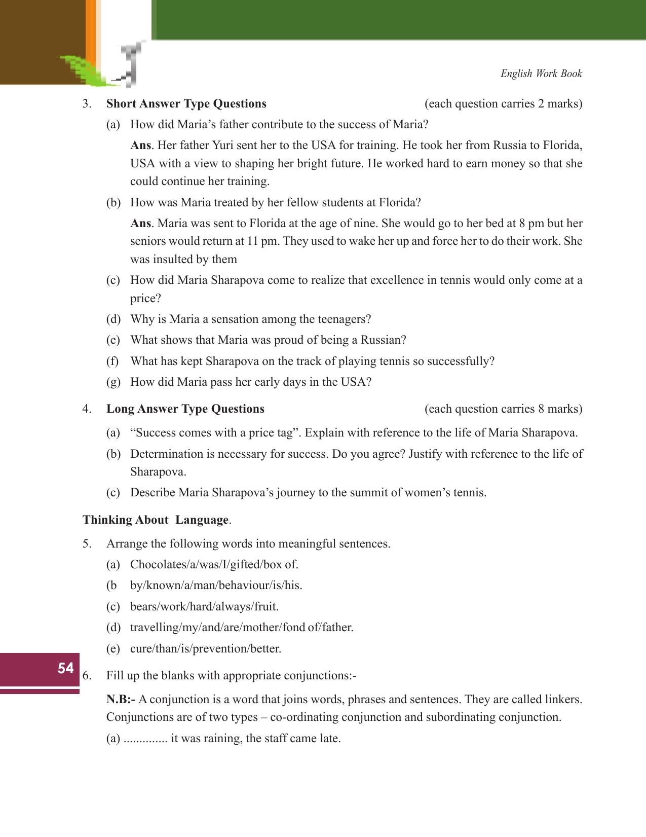 Tripura Board Class 9 English Workbooks - Page 54