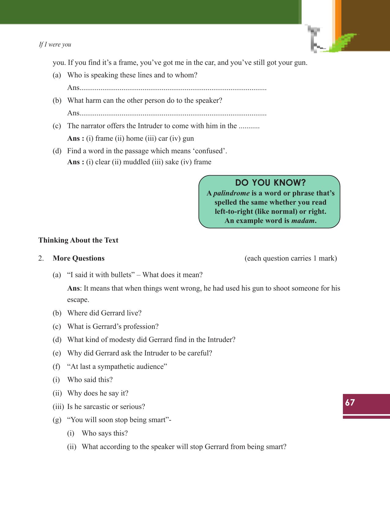Tripura Board Class 9 English Workbooks - Page 67