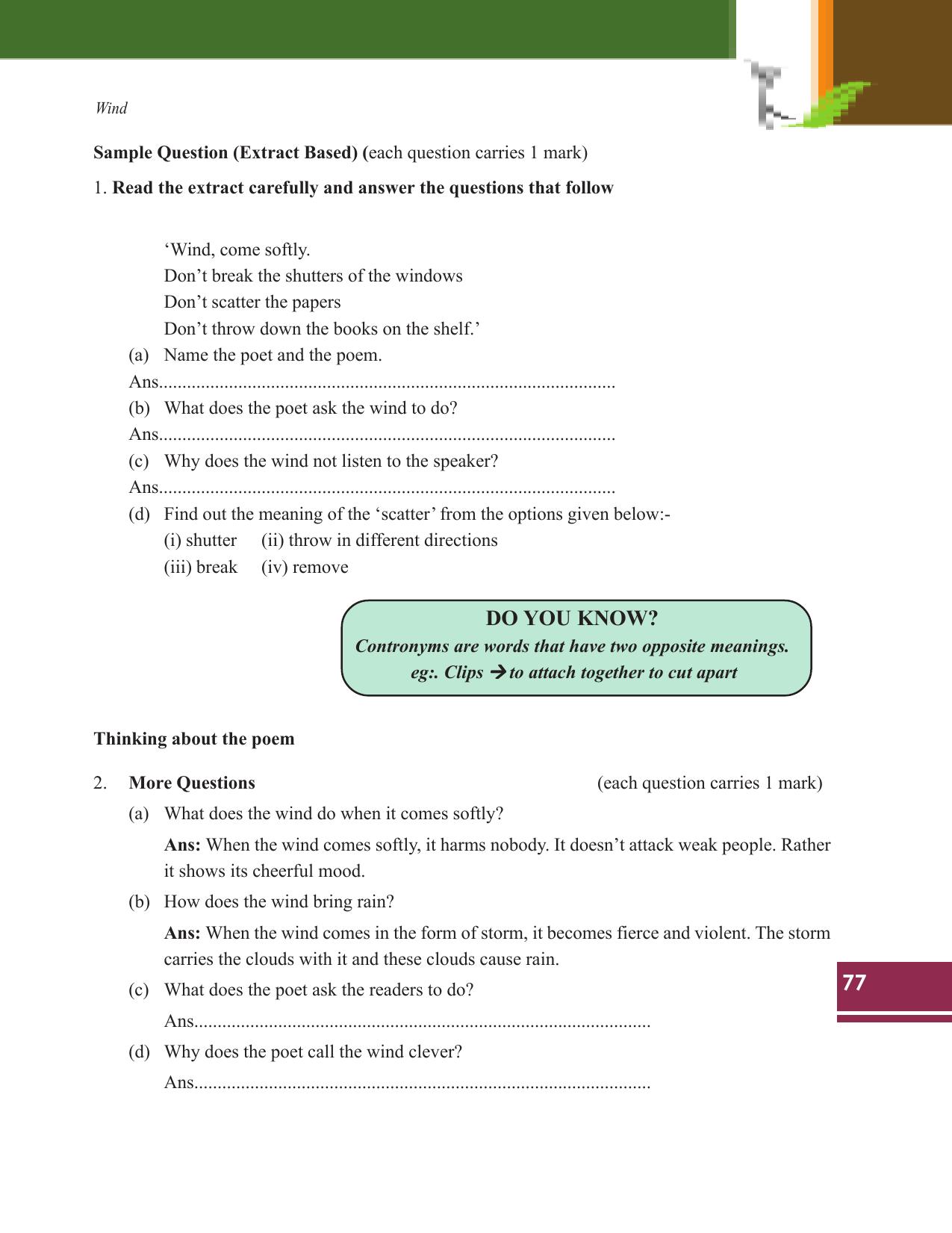 Tripura Board Class 9 English Workbooks - Page 77
