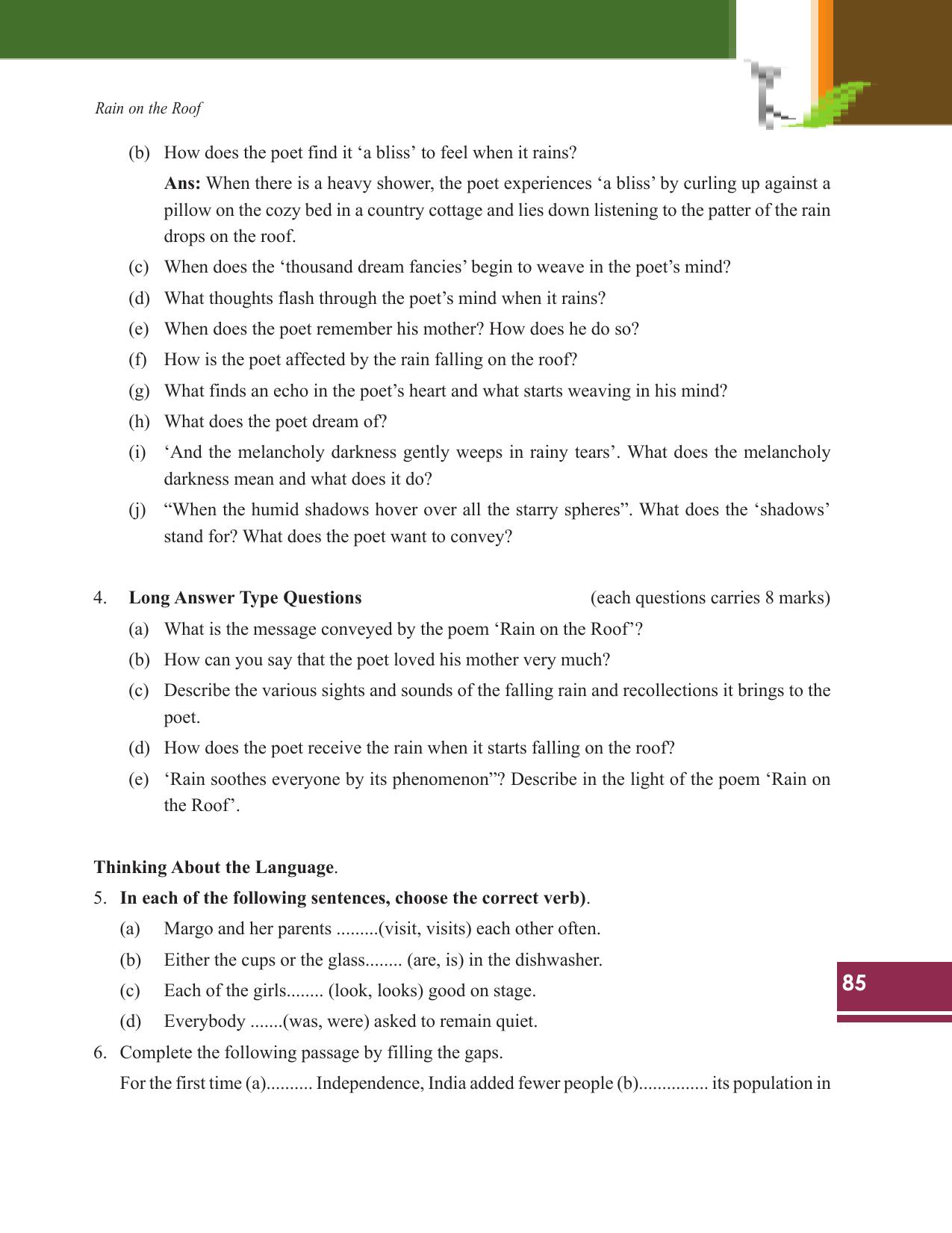 Tripura Board Class 9 English Workbooks - Page 85