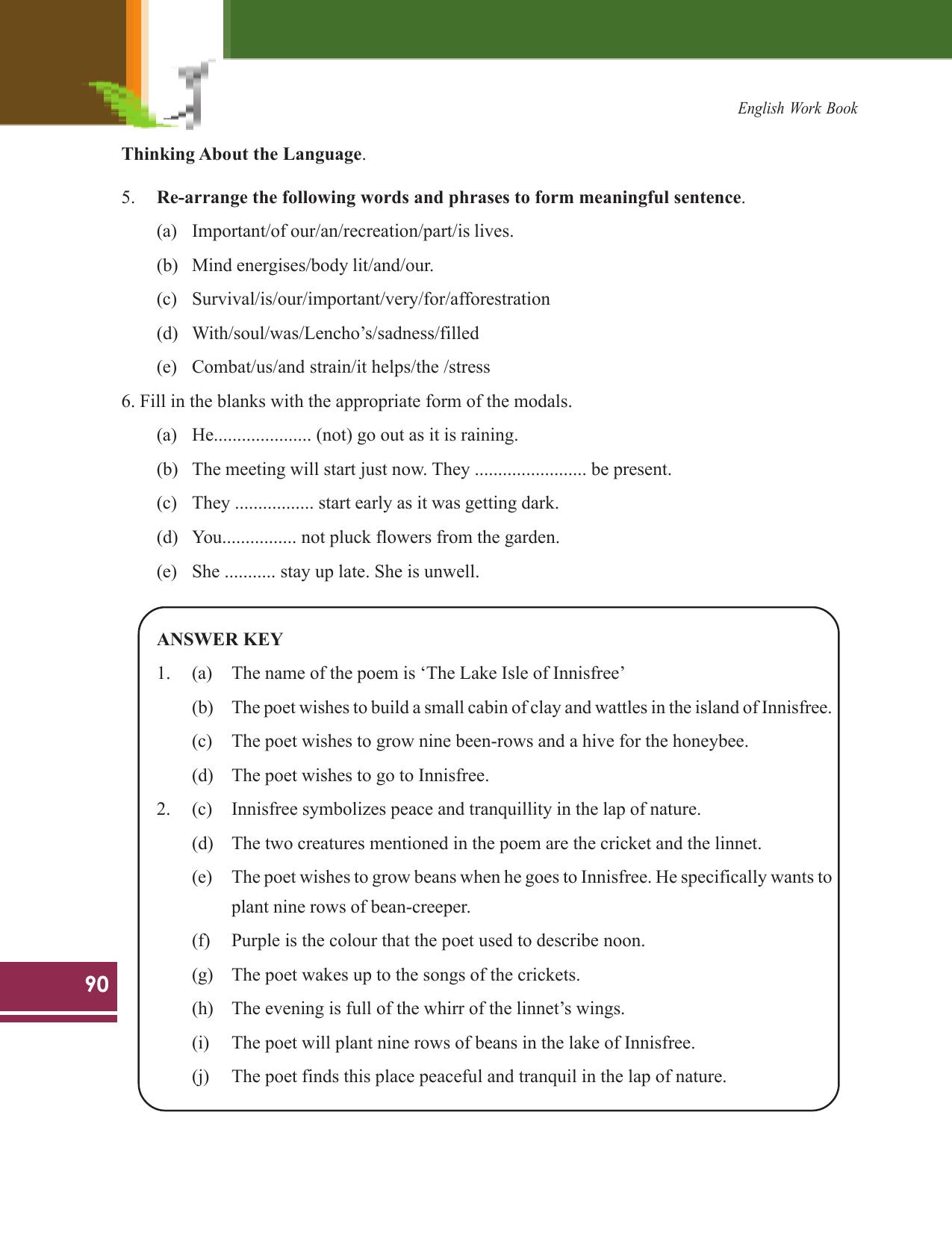 Tripura Board Class 9 English Workbooks - Page 90