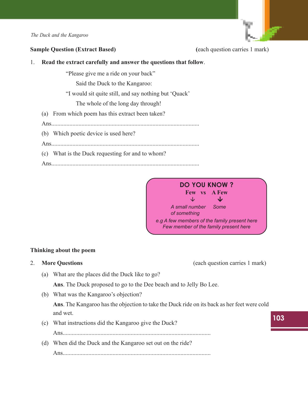 Tripura Board Class 9 English Workbooks - Page 103