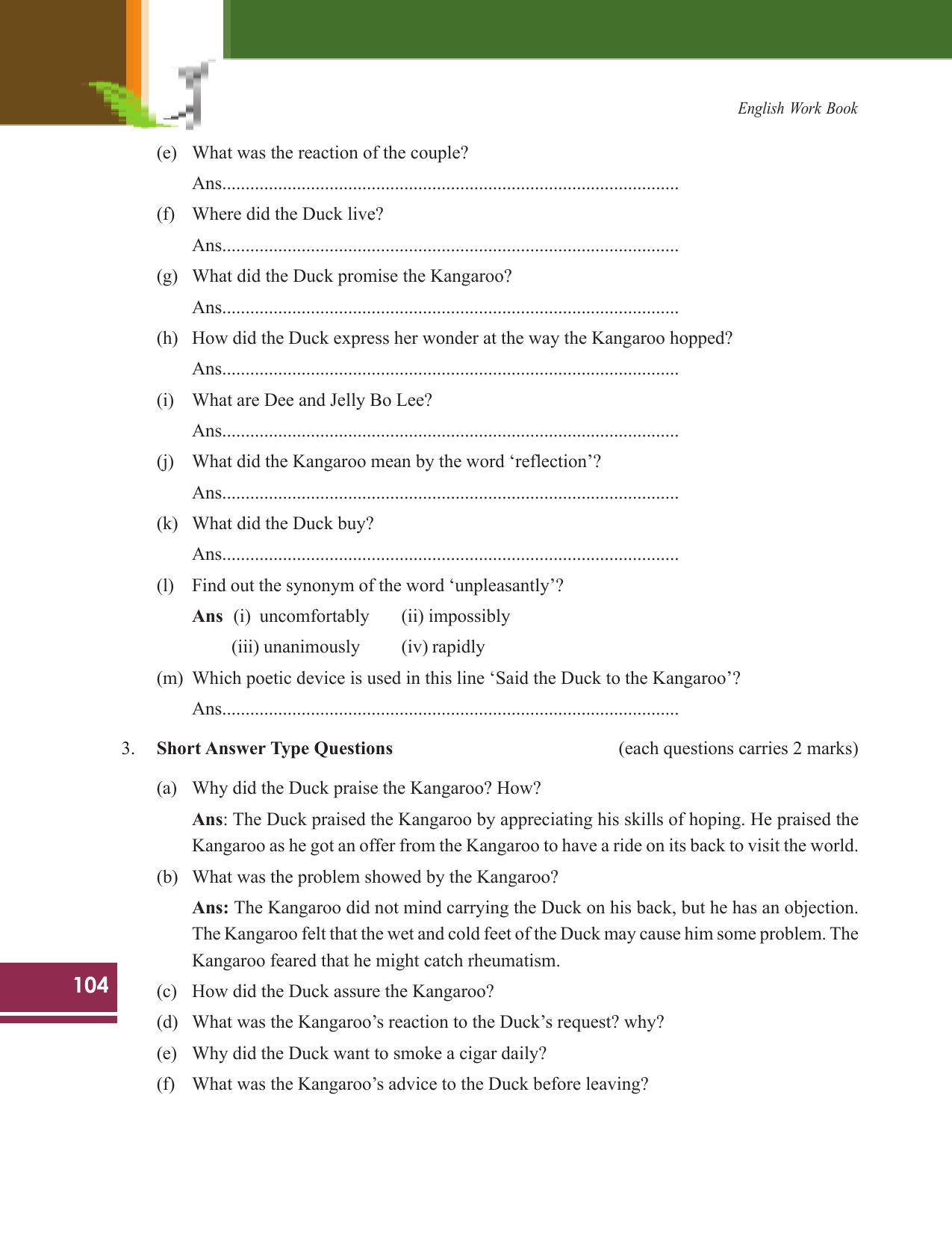 Tripura Board Class 9 English Workbooks - Page 104
