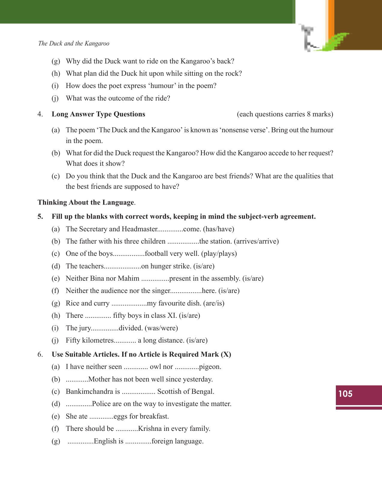 Tripura Board Class 9 English Workbooks - Page 105